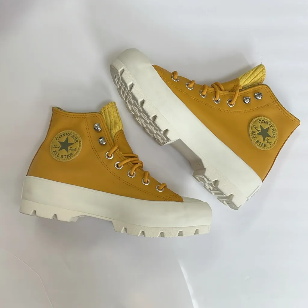 CONVERSE Chuck Taylor All Star Lugged Winter Hi Gold Dart White Gore-tex Size 7 - Image 8