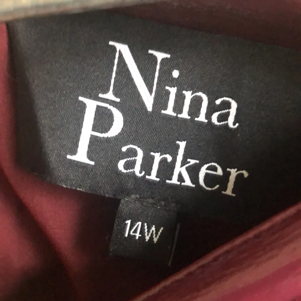 NINA PARKER FAUX LEATHER BURGUNDY SKIRT. Red Size 14 - Image 7