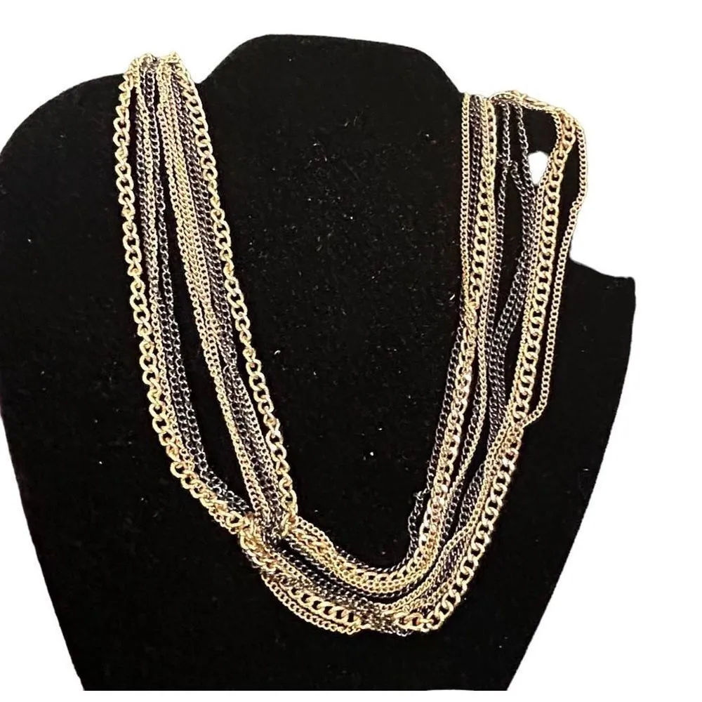 Steve Madden multilayered gold and GM silver chain necklace - Image 11
