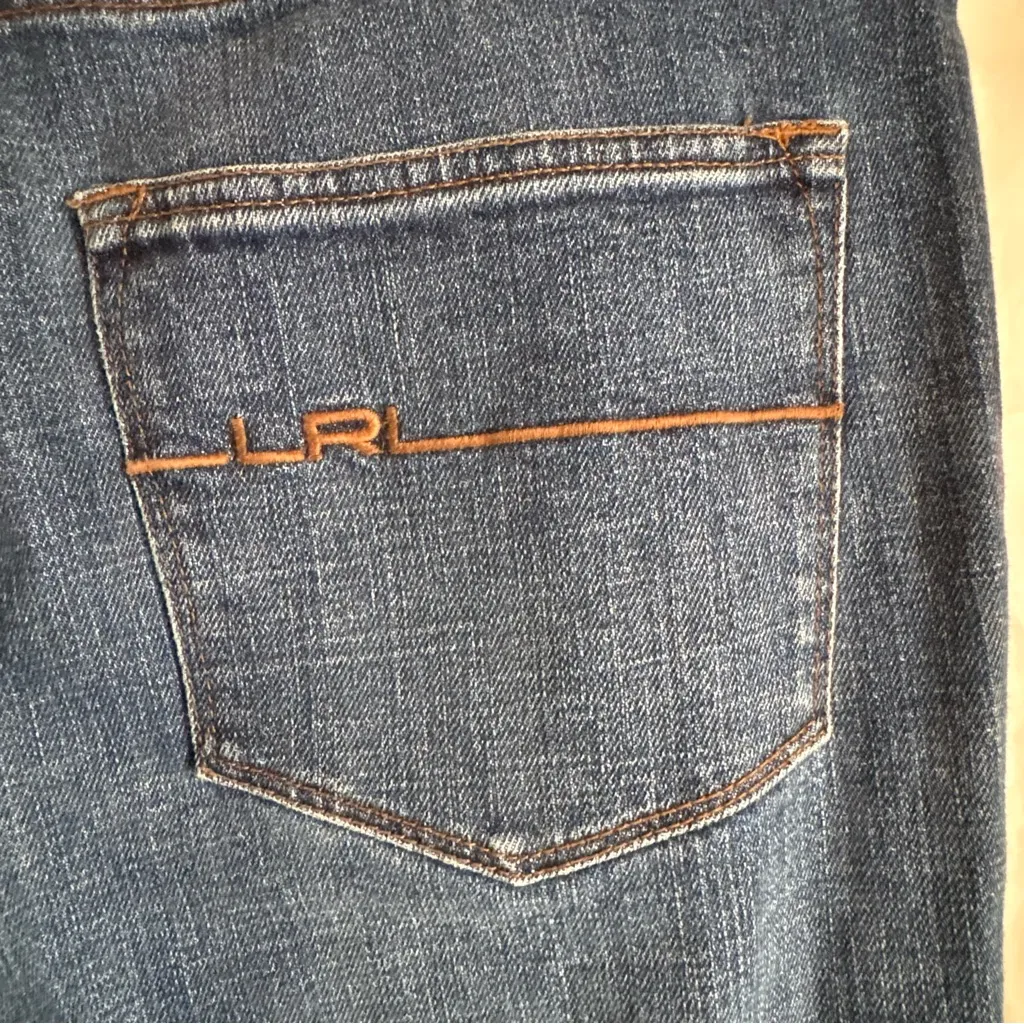 Lauren Ralph Lauren Women Size 12 Medium Wash Classic Straight Leg Denim Jeans - Image 4