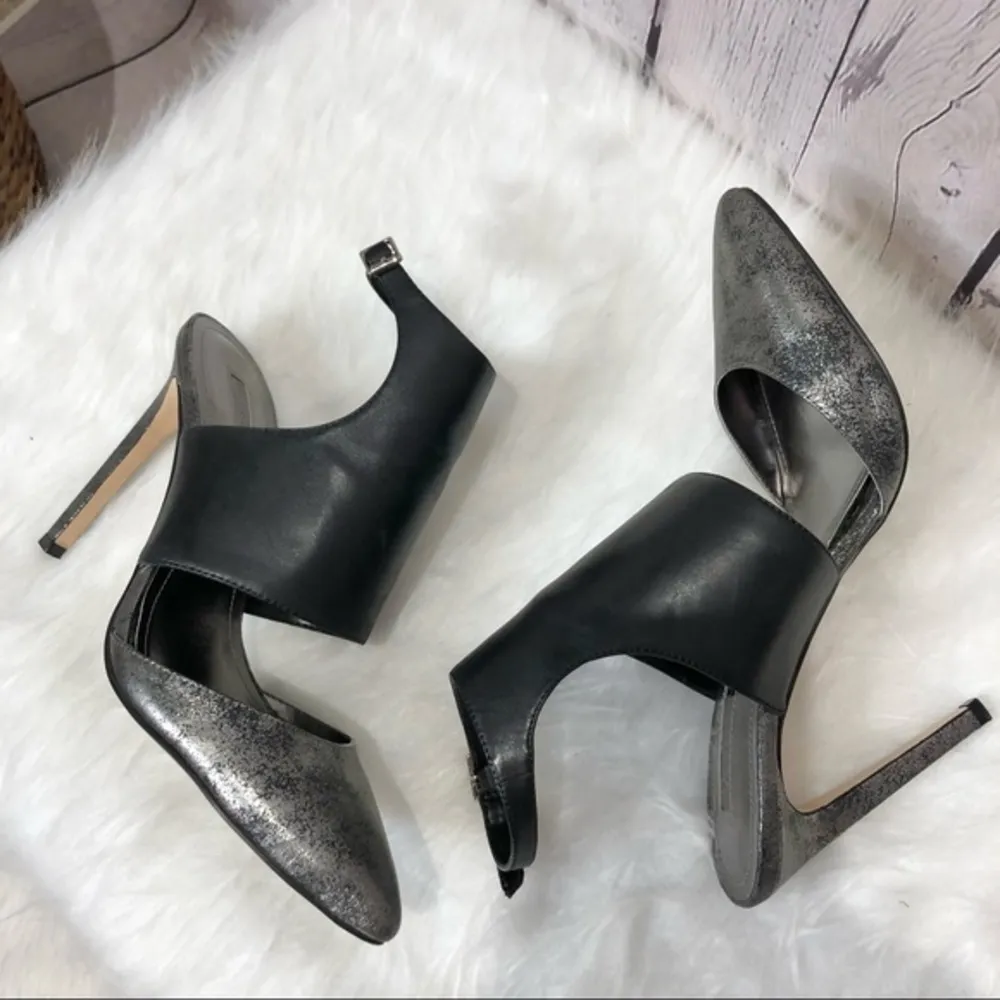 BCBGeneration  Chaser Black Pewter Leather Slingback Heels 9.5 - Image 8