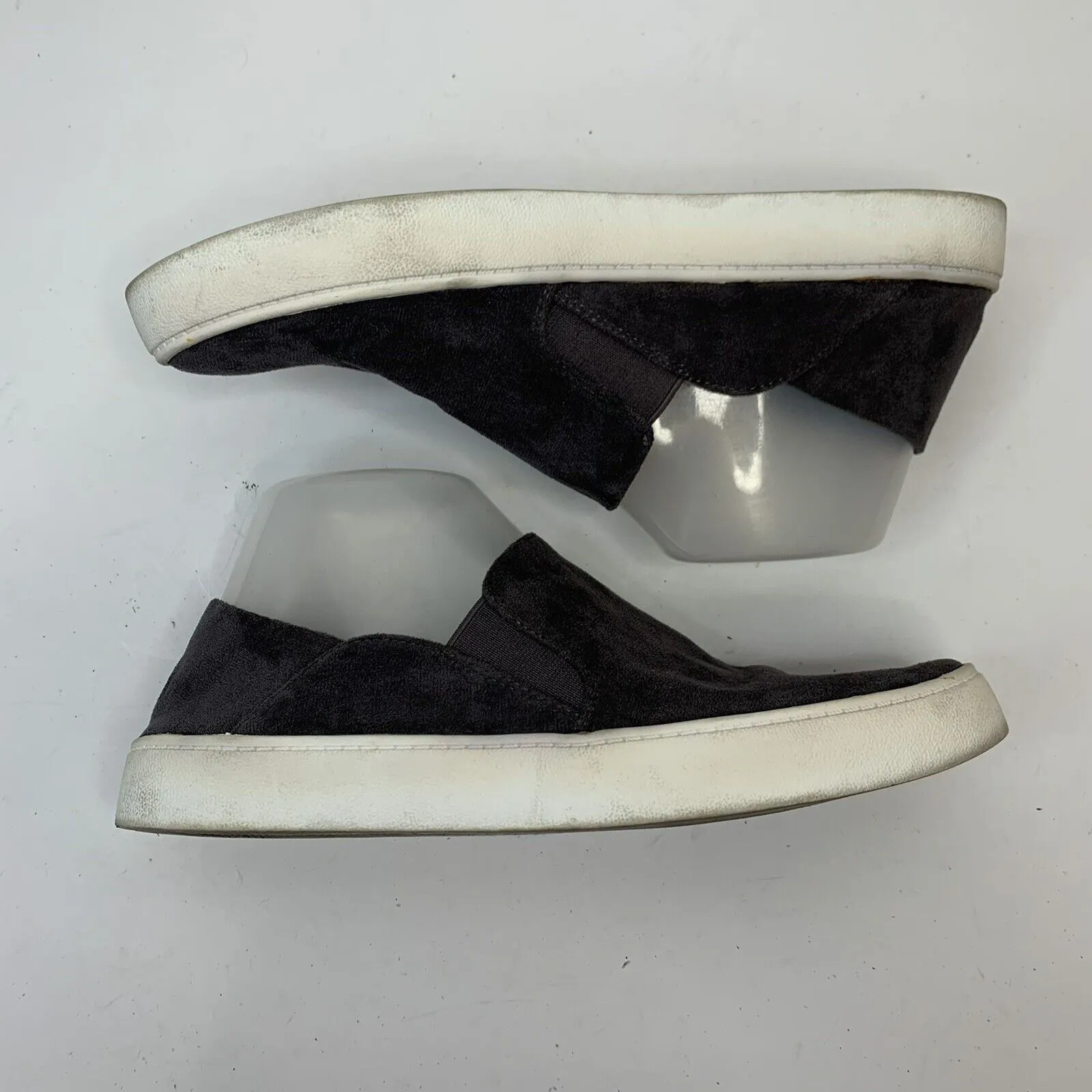 Steve Madden Sz 8 Loafer Fayna Slip On Dark Gray Vegan Suede Fabric Shoe Casual - Image 5