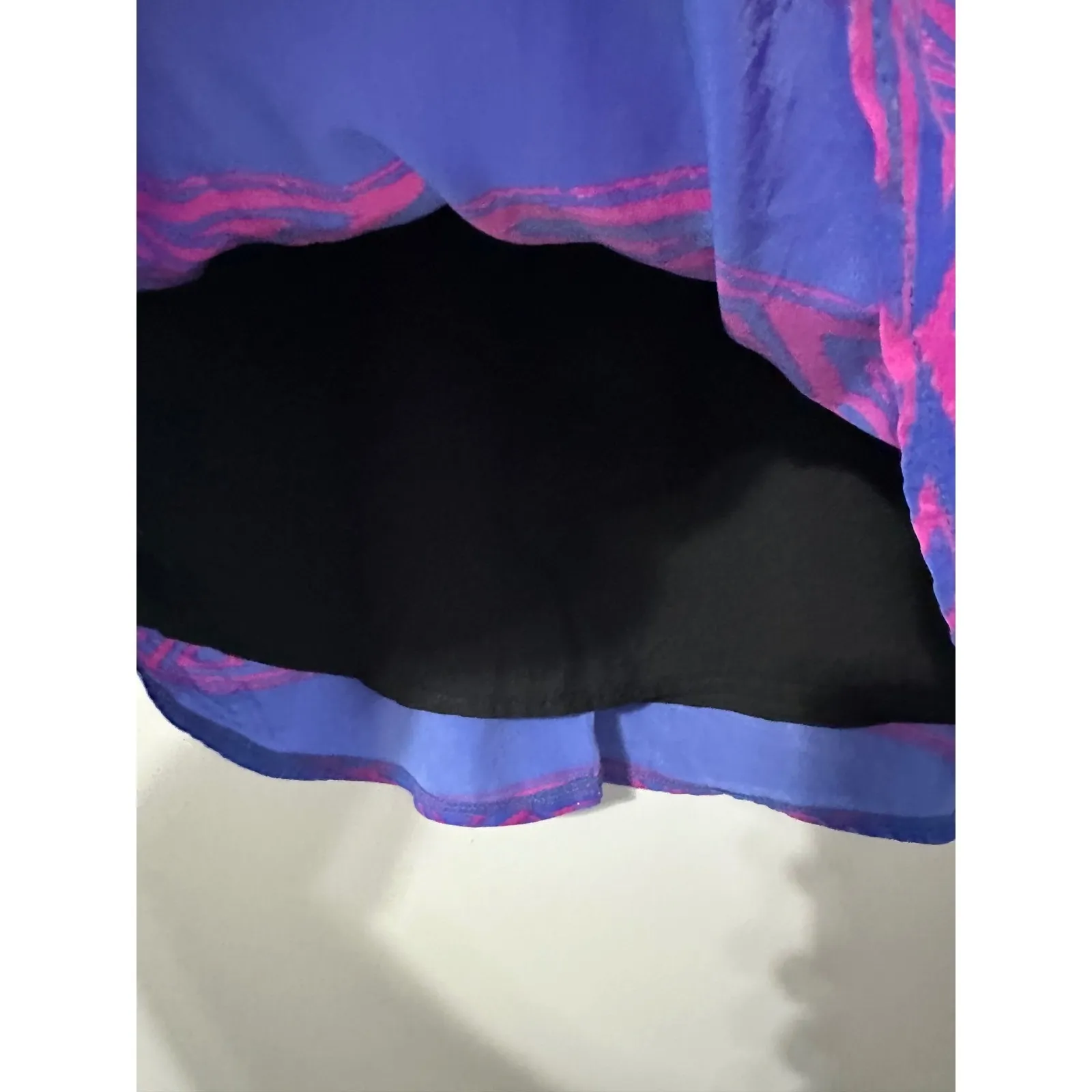 Hunter Dixon New York Skirt Size 2 Blue Pink Geometric Print Tiered‎ Mini - Image 3