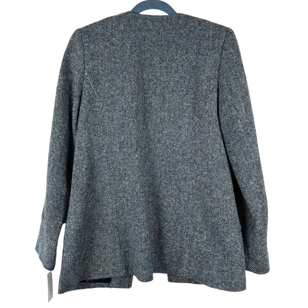 Pendleton Sz‎ S NWT Women's Gray Blue Open Front Long Sleeve Wool Blazer - Image 8