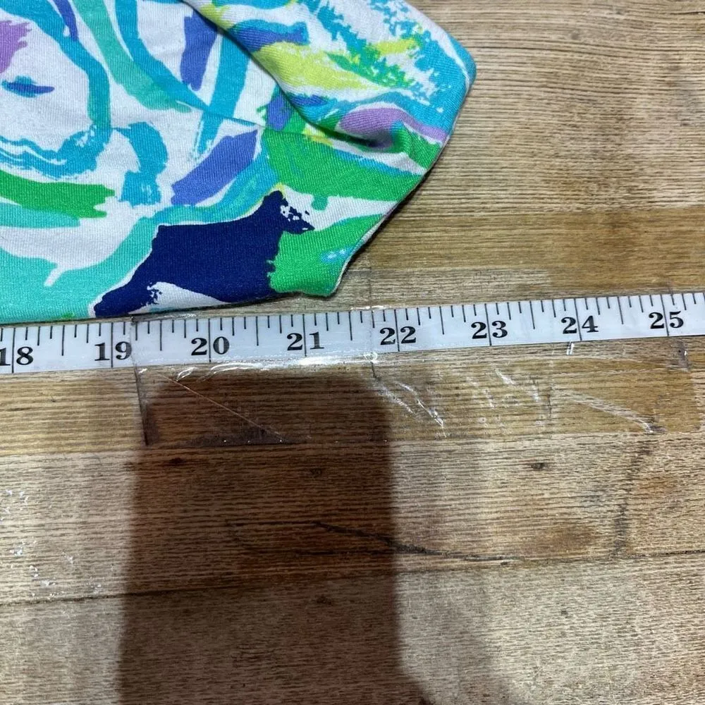 Lilly Pulitzer Women's Mini Dress Lindley Caftan Uptown Trunk Print Blue Small‎ - Image 7