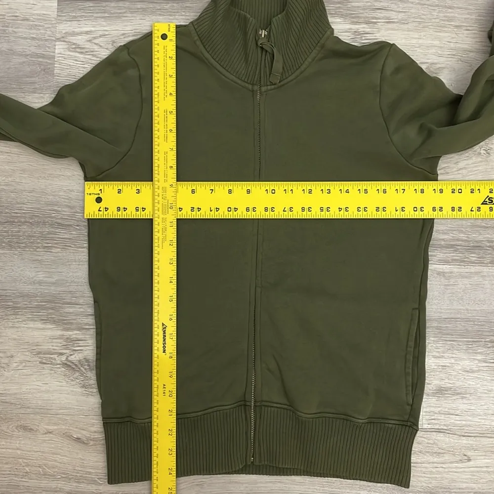 Casual Elegance Green Zip Front Mock Neck Women's Jacket Size Small - Image 11