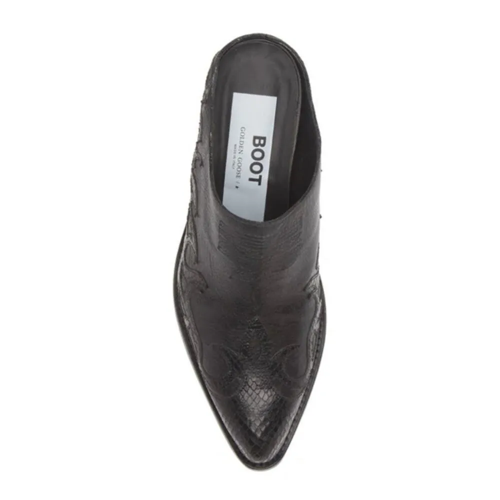 Golden Goose Santiago Western Black Mule Slip On Booties size 37 - Image 4