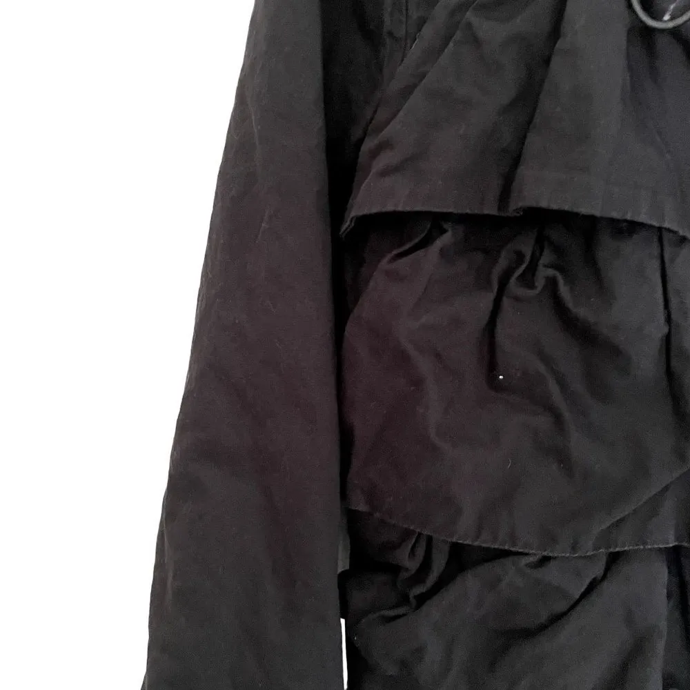 Kenneth Cole New York black frilled statement metallic bomber jacket warm fall - Image 4