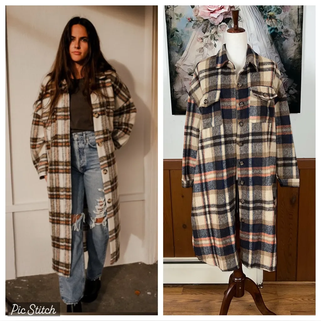 Super Cute Boutique Flannel Plaid Longline Shacket! - Image 2