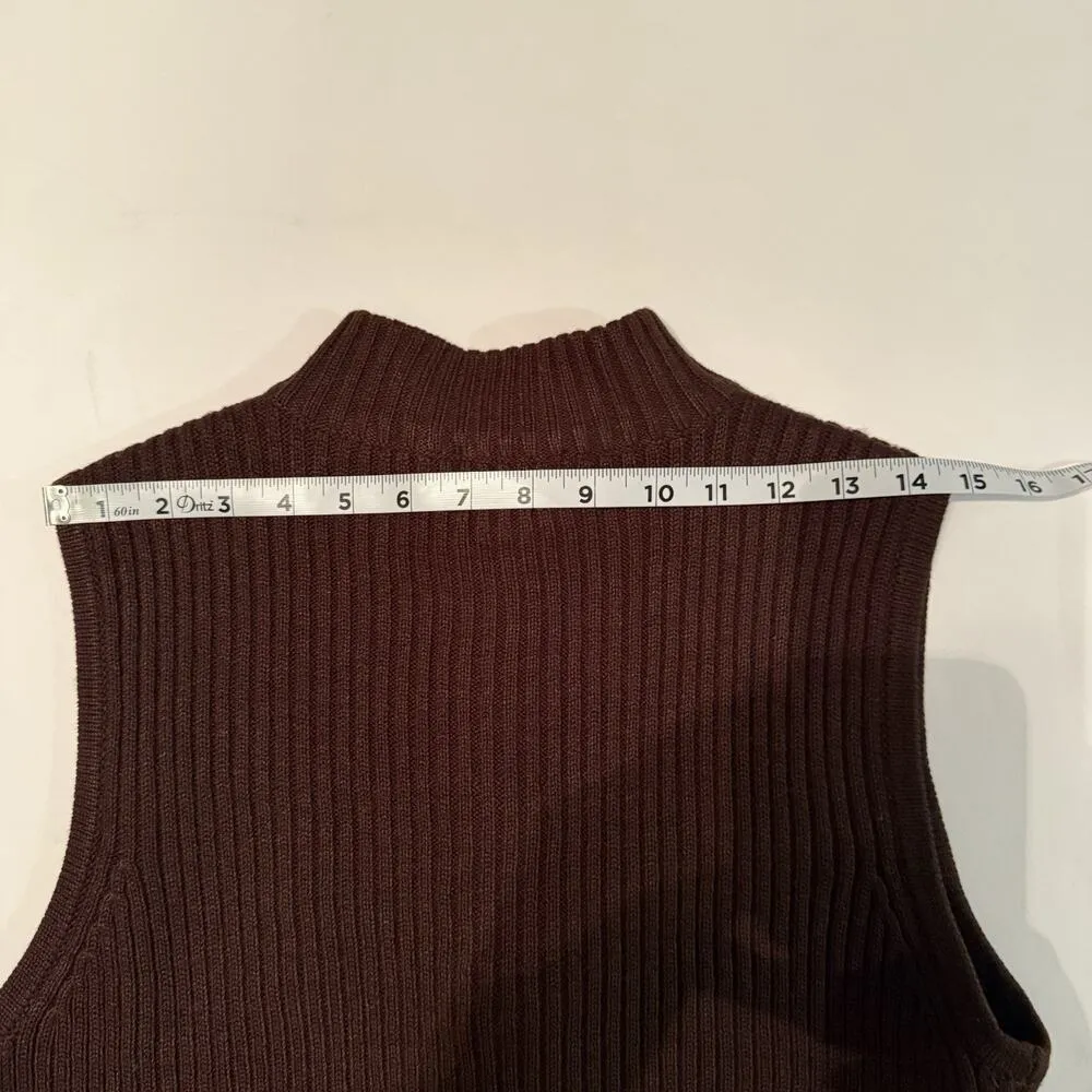 Designer Studio Originals Vest Womens MED Genuine Leather Rodeo Western Cowgirl Brown - Image 10