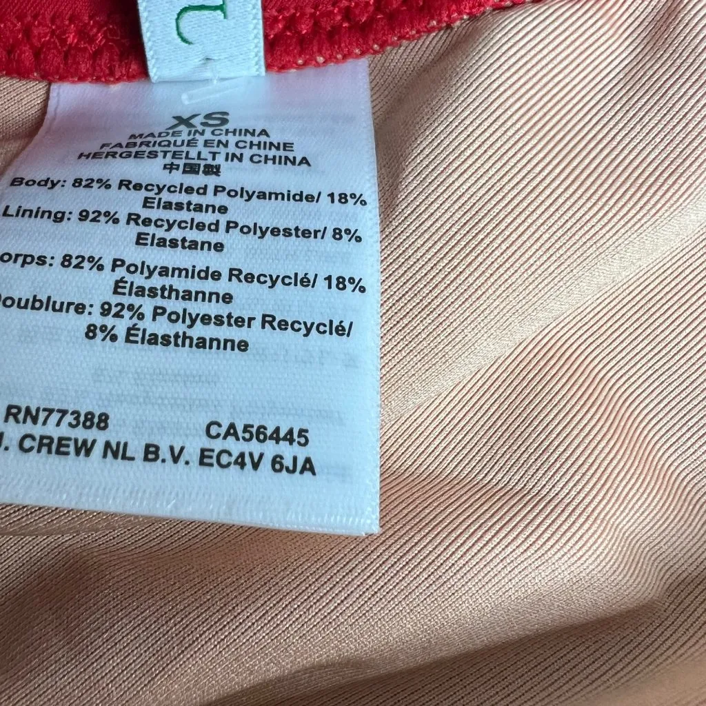 J Crew Halter Tie Neck Bikini Top‎ Red BY633 NWT Size XS - Image 7