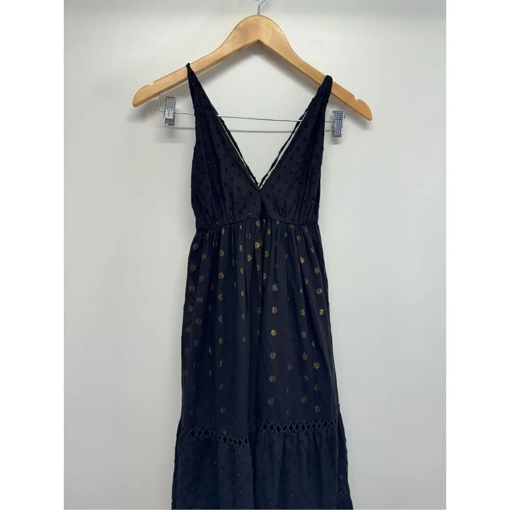 Anthropologie PQ Swim Maxi Dress Black Gold Size XS/S Shine Sleeveless NWT - Image 4