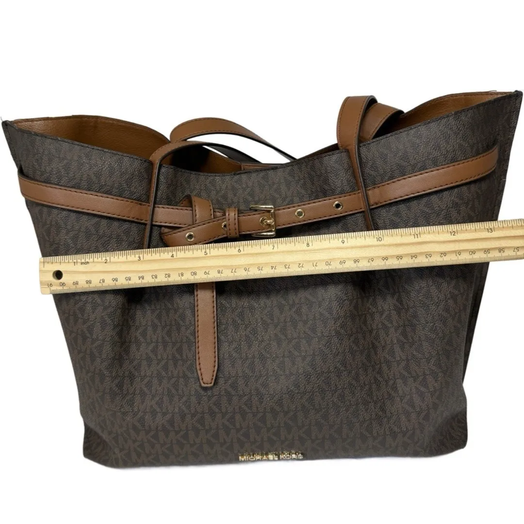 Michael Kors Emilia Large Brown East West Bucket Tote Bag Matching Zip Wallet - Image 4