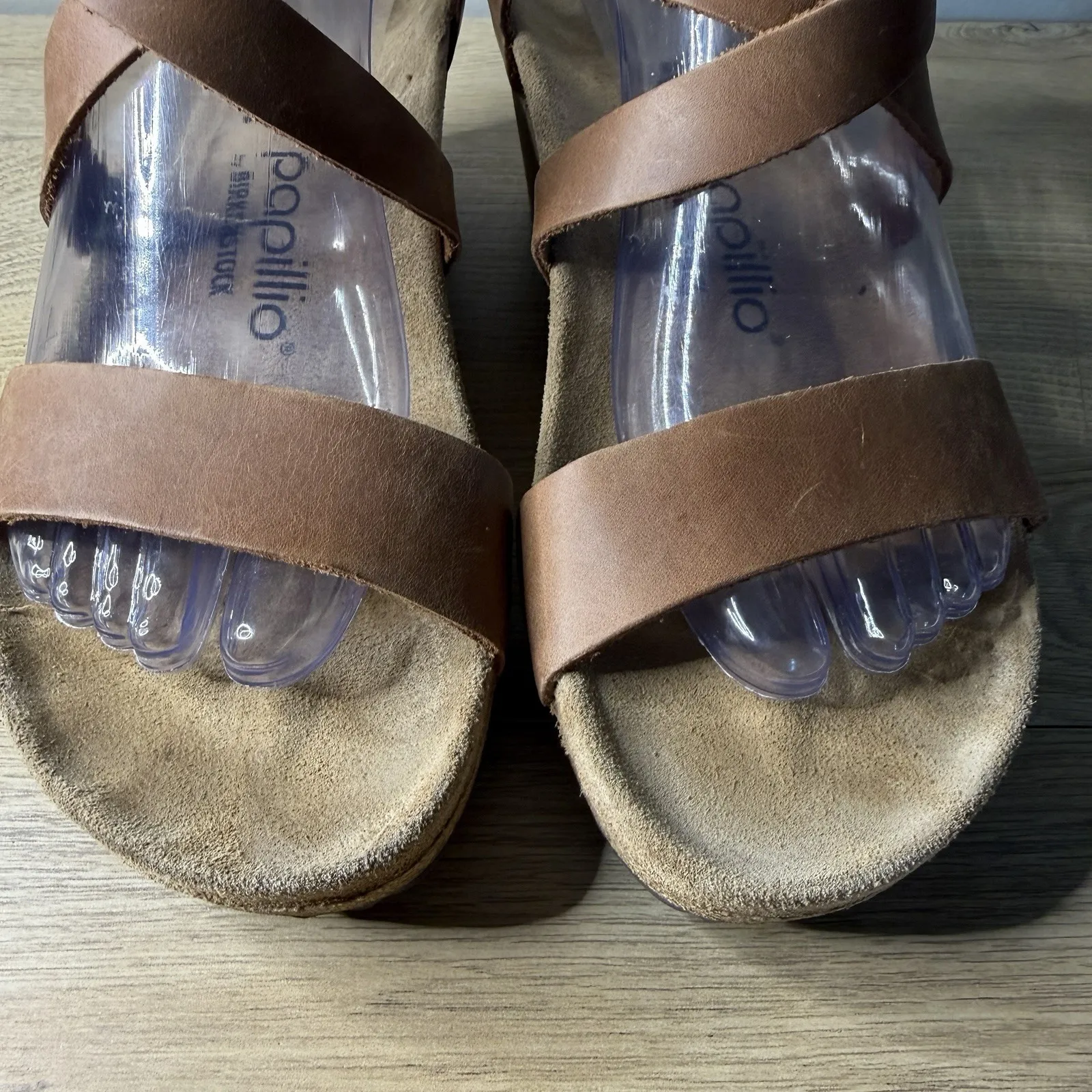 Papillio by Birkenstock Sibyl Wedge Sandals Strappy Tan Brown Boho 40 L9 M7 - Image 4