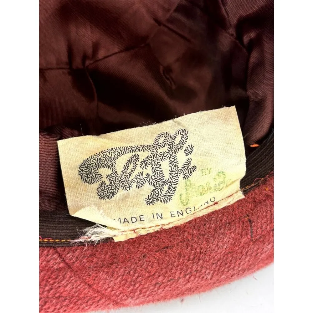 Vintage Fluffi by Marida Bowler Hat Women’s One Size Red Classic Felt Style - Image 6