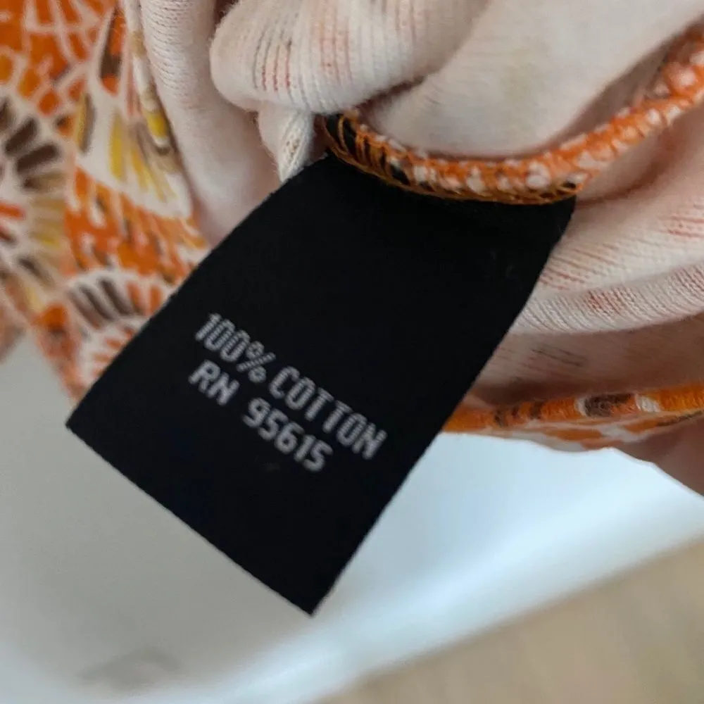 Rafaella Abstract Print Button Front Blouse | Size LP | 100% Cotton - Image 5