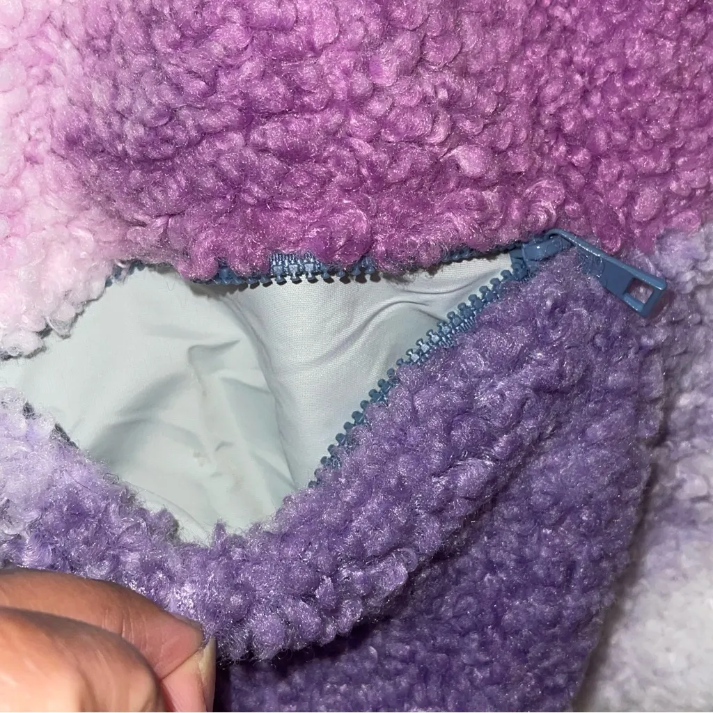 Ivory Ella Purple and White Sherpa Jacket - Image 11