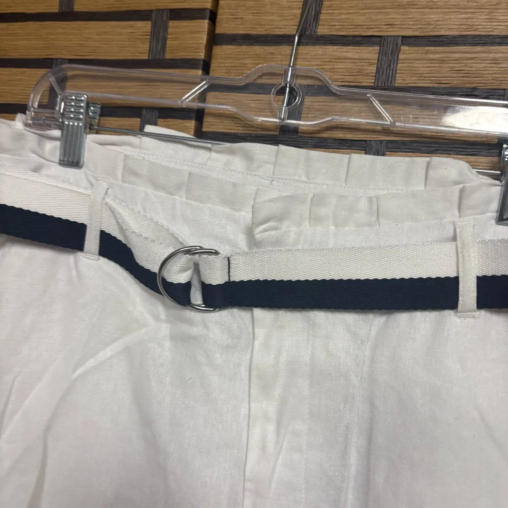 Sofia Vergera White Blend Linen Blend Shorts Size 14 - Image 3