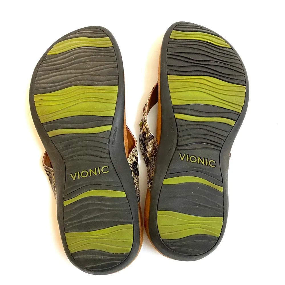 Vionic Floriana thong snake skin jeweled sandals size 10 - Image 6