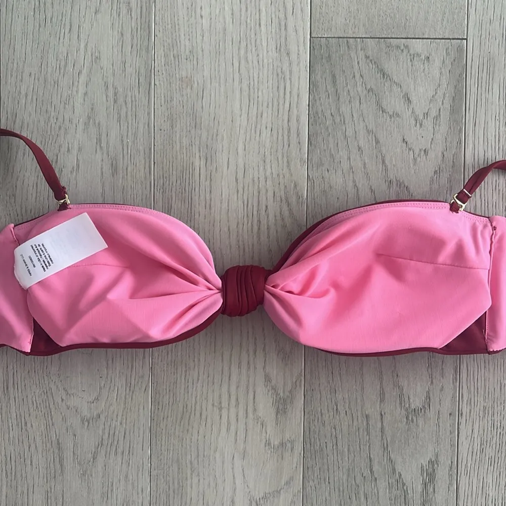 Veronica Beard Gilly Bikini Top Deep Brick Red / Pink Size XL New - Image 6