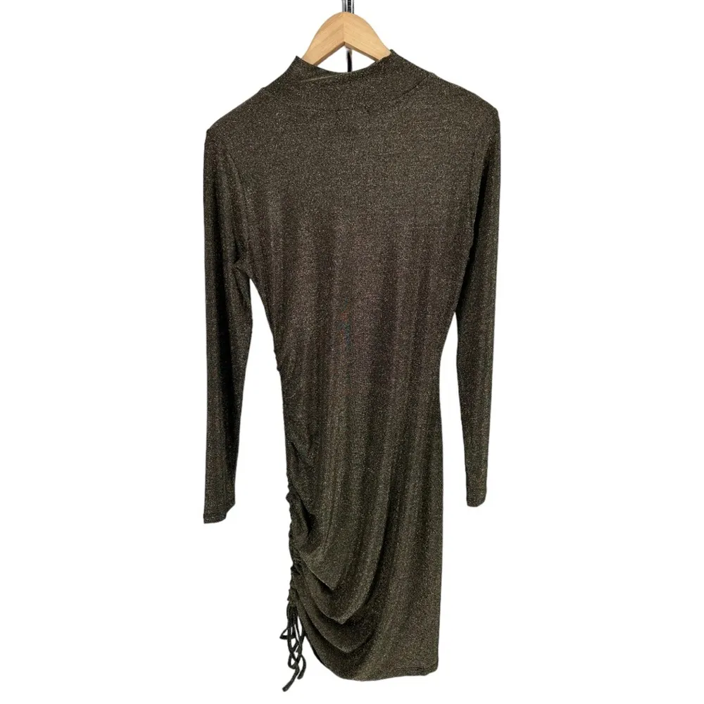 N:PHILANTHROPY Demetra Metallic Minidress Brown Gold Bodycon Stretch size Large - Image 12