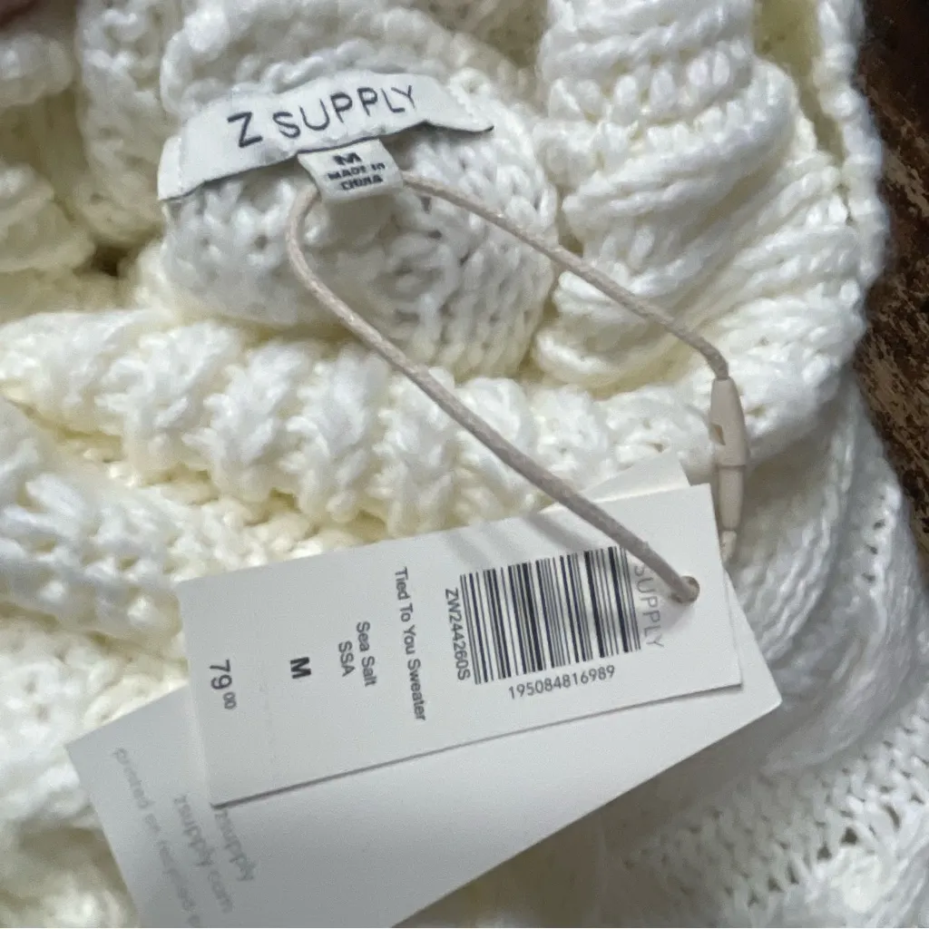 Z Supply Chunky Cable Knit Cowl Turtleneck Sweater‎ Size Medium NWT - Image 3