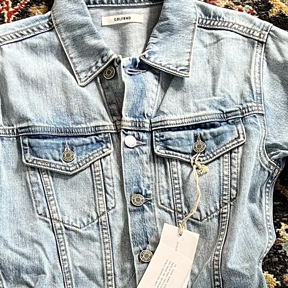 GRLFRND denim Renata romper  Womens jean long sleeve romper size Xs new - Image 4