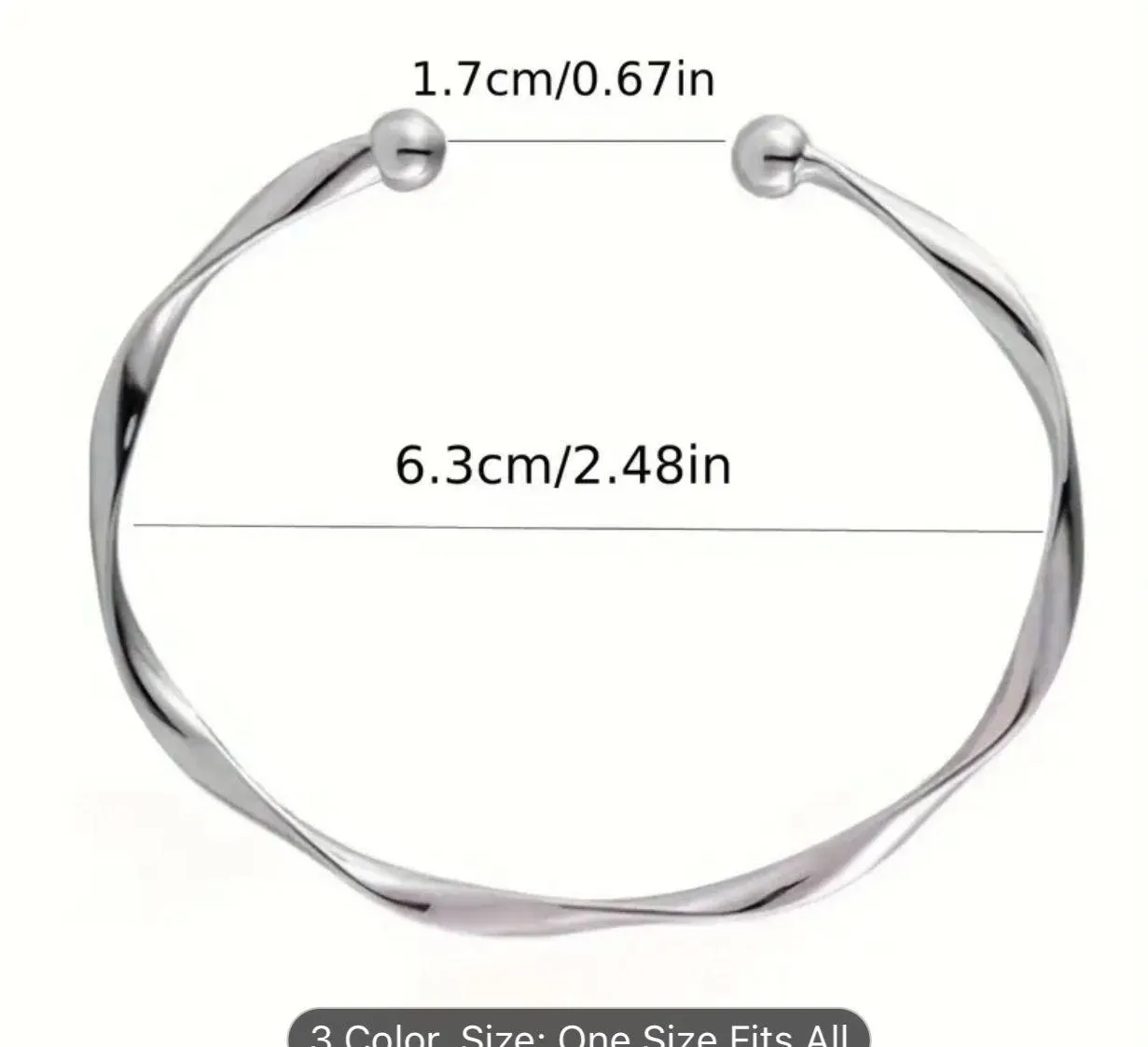 Elegant Twisted Cuff Bangle Adjustable, Simple , Chic Open Design Jewelry Gold - Image 4