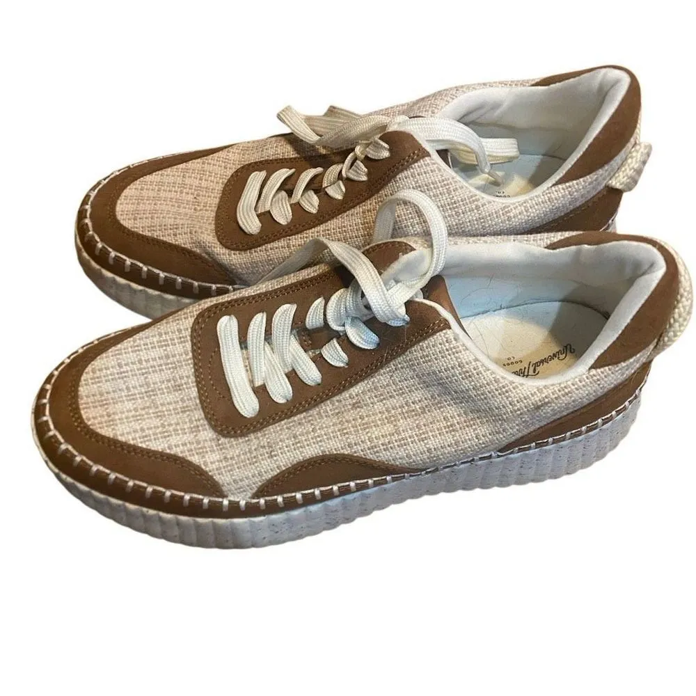 Universal Thread size 9 canvas platform shoes brown tans casual shoes - Image 3