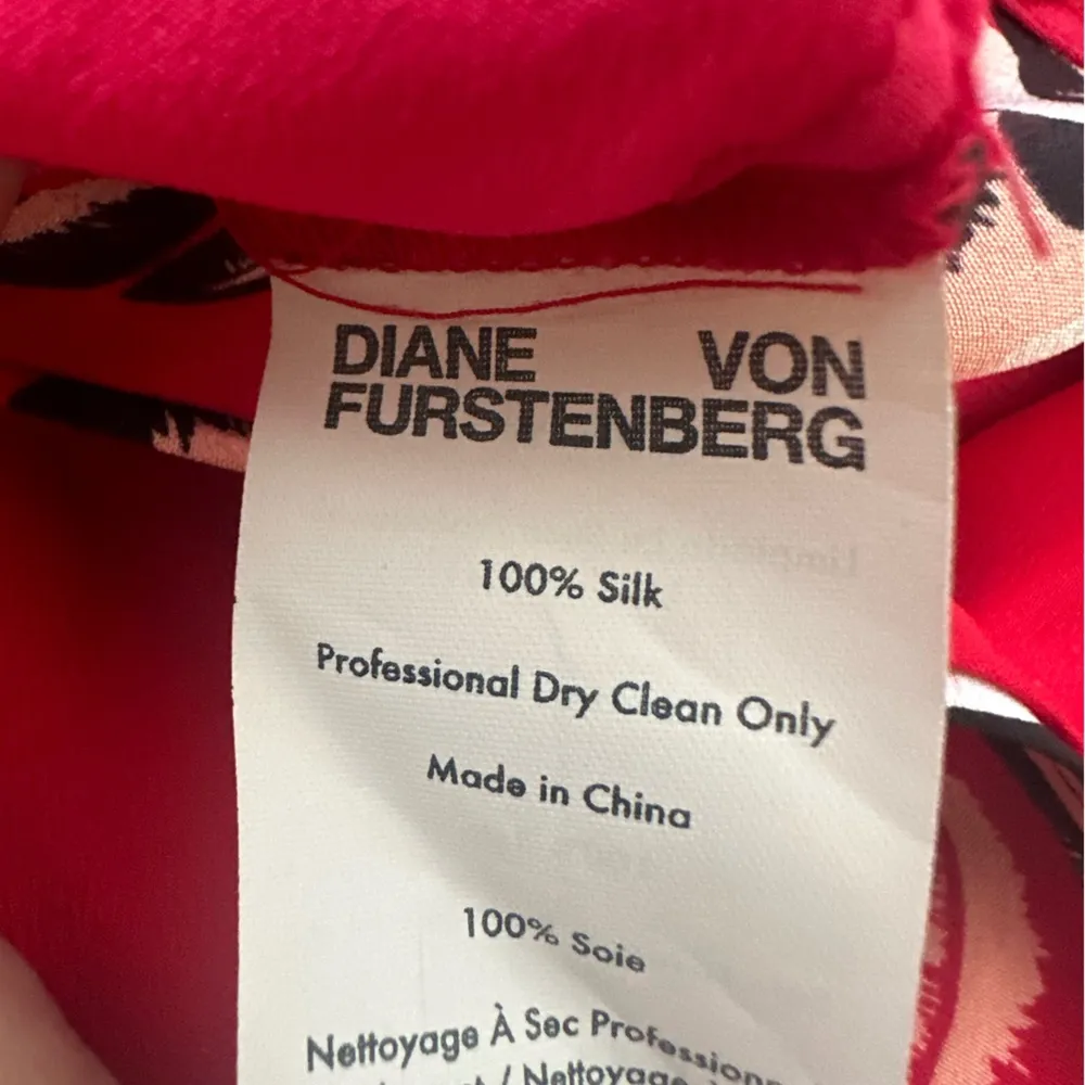 Diane Von Furstenberg Taya Dress 100% Silk Red Floral 6 - Image 4