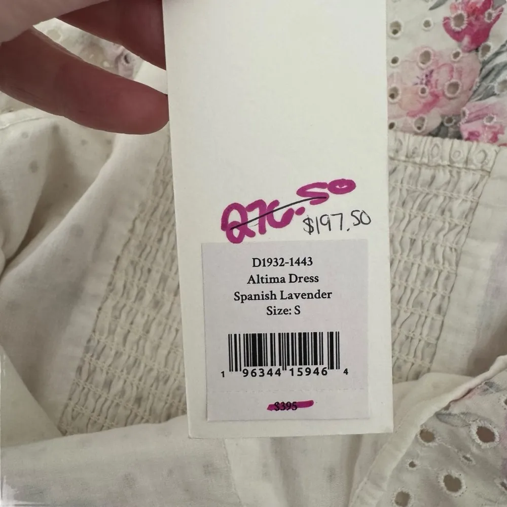 LoveShackFancy - NWT Altima Floral Eyelet Puff Sleeve Mini Dress Sz S - Image 7