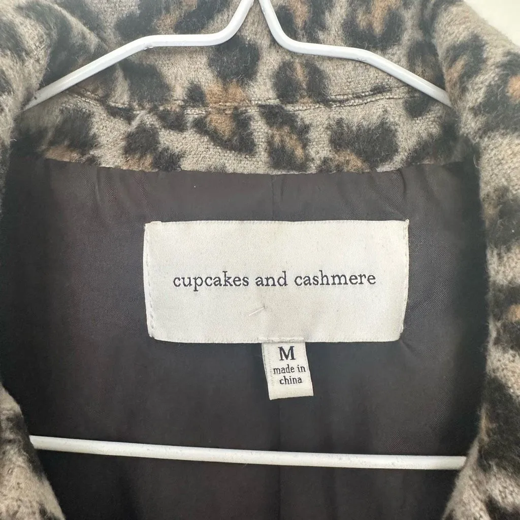 Cupcakes and Cashmere Women’s Medium Margaux Leopard Moto Biker Wool Jacket - Image 2