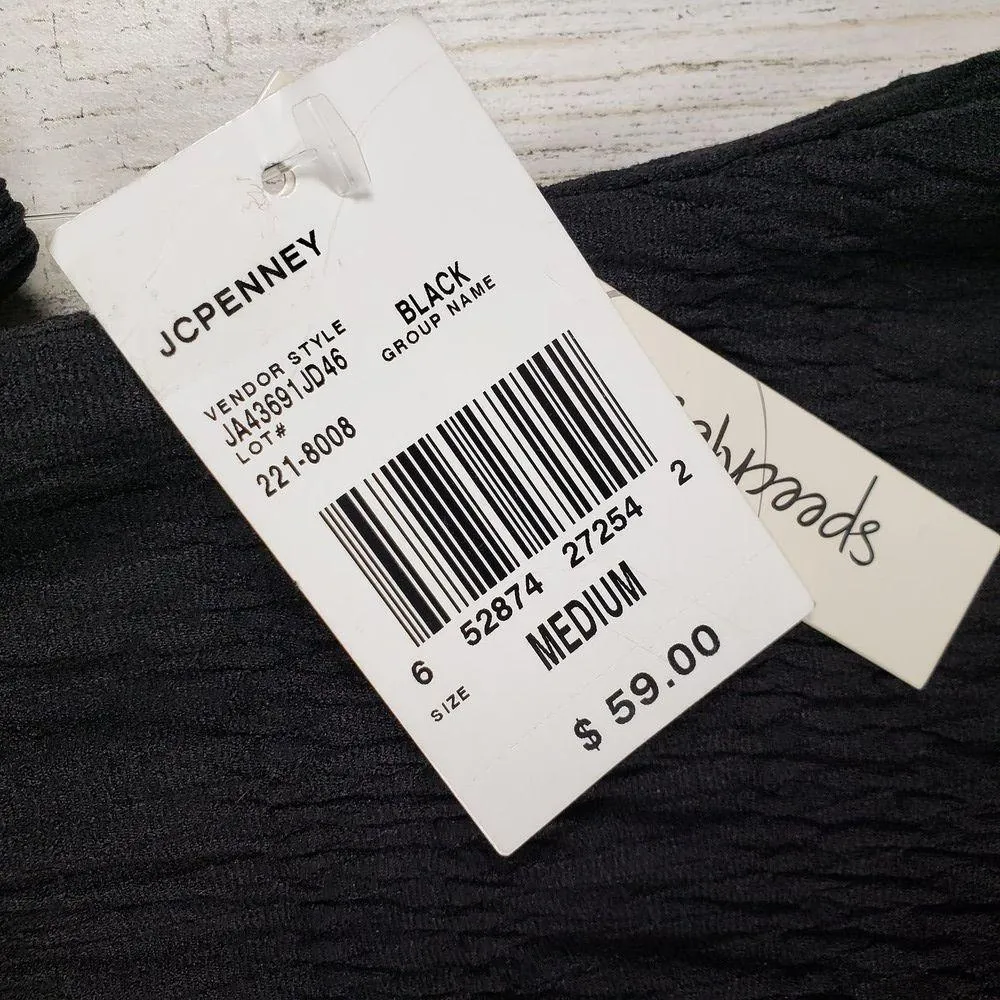 NWT Speechless Black Pucker Sweetheart Knit Short Sleeve Dress Women's Medium - Image 6