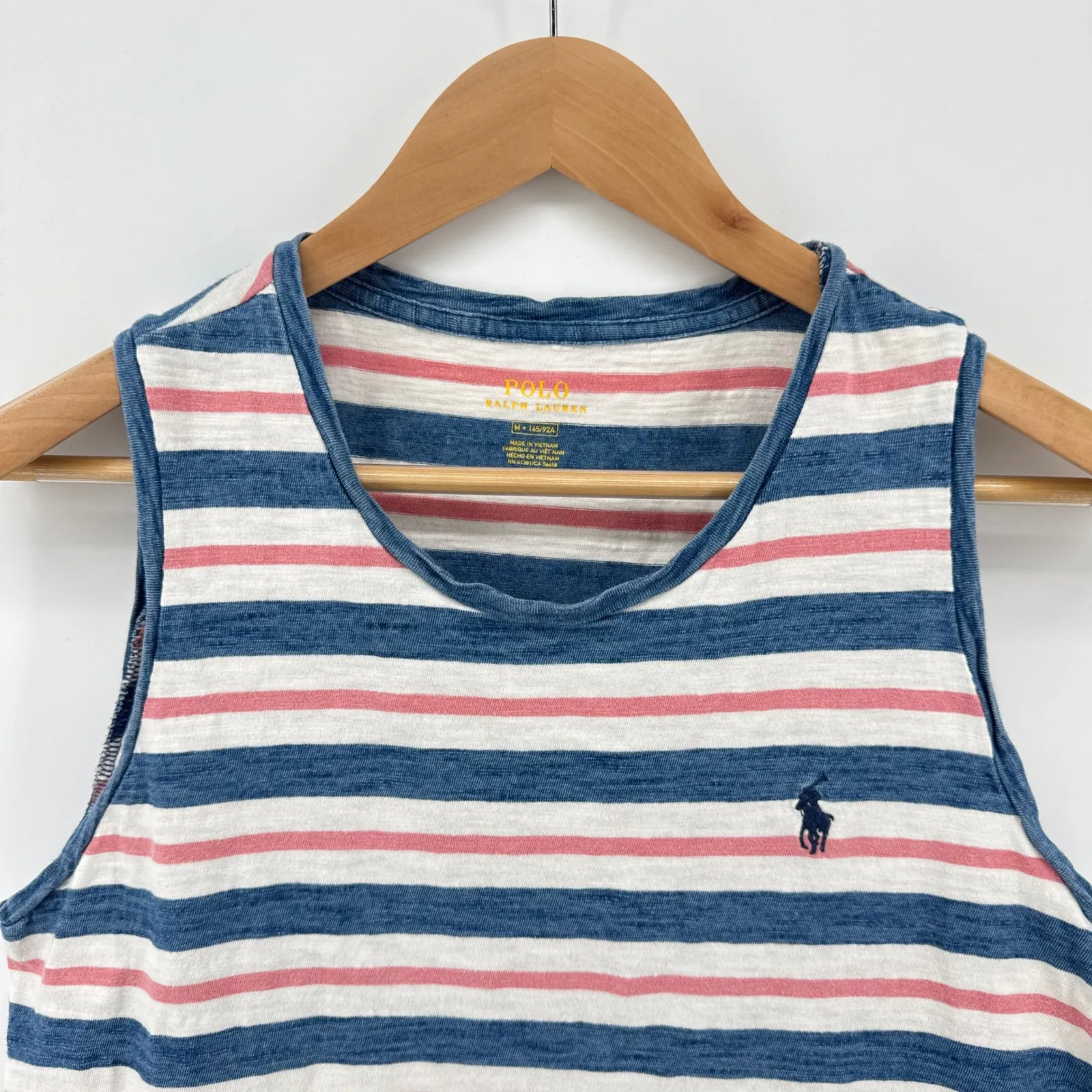 Polo Ralph Lauren‎ Striped Tank Dress Women's Medium Blue White Pink Casual - Image 2