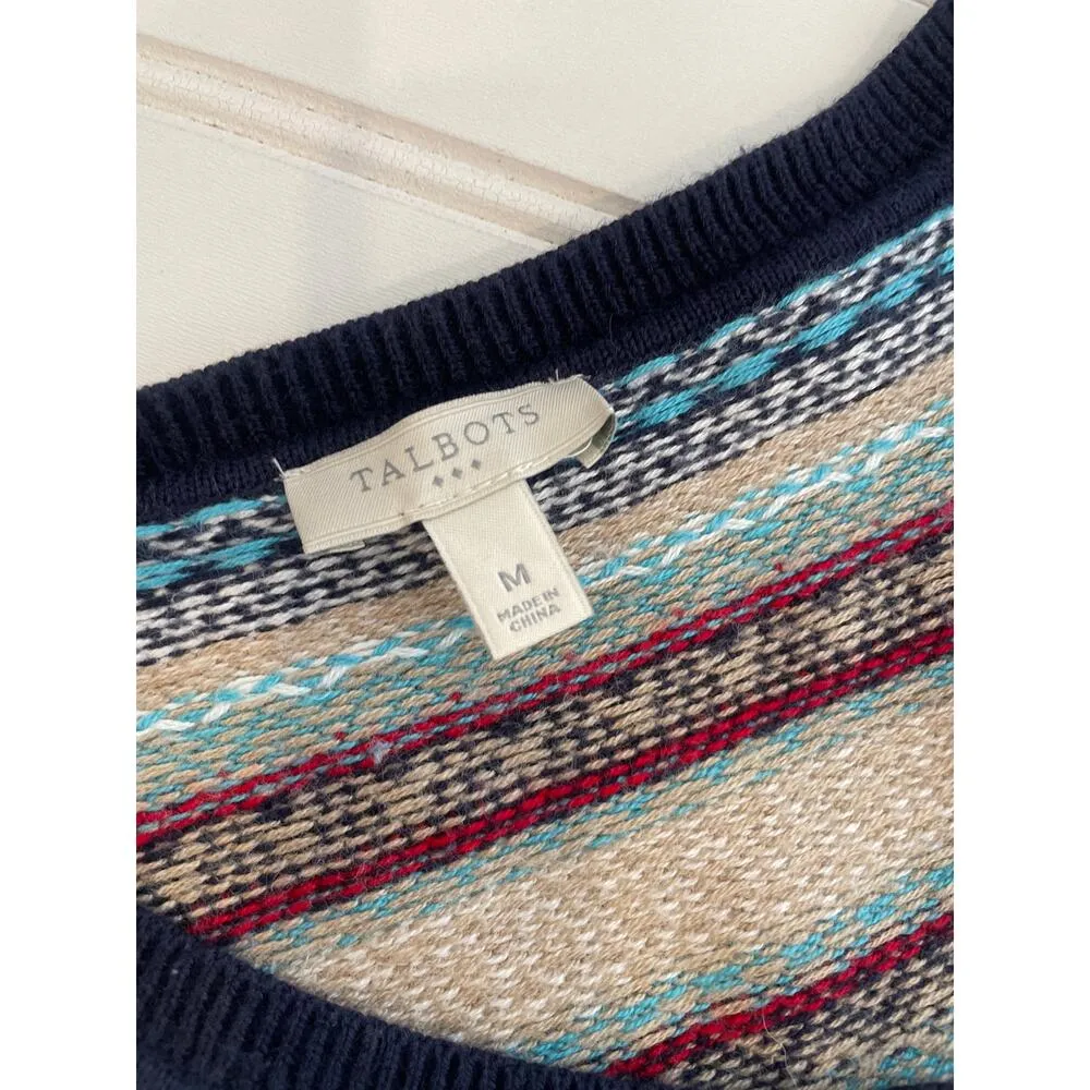 Talbots Cardigan Striped V-Neck Button & Open Layer Topper Lagenlook Bundle Sz M - Image 5