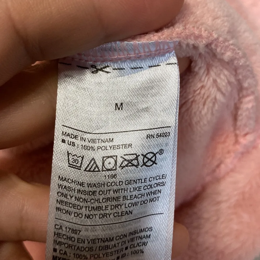 Old Navy Pink Super Soft Fuzzy Half Zip Pullover Sweatshirt Size M - Image 4