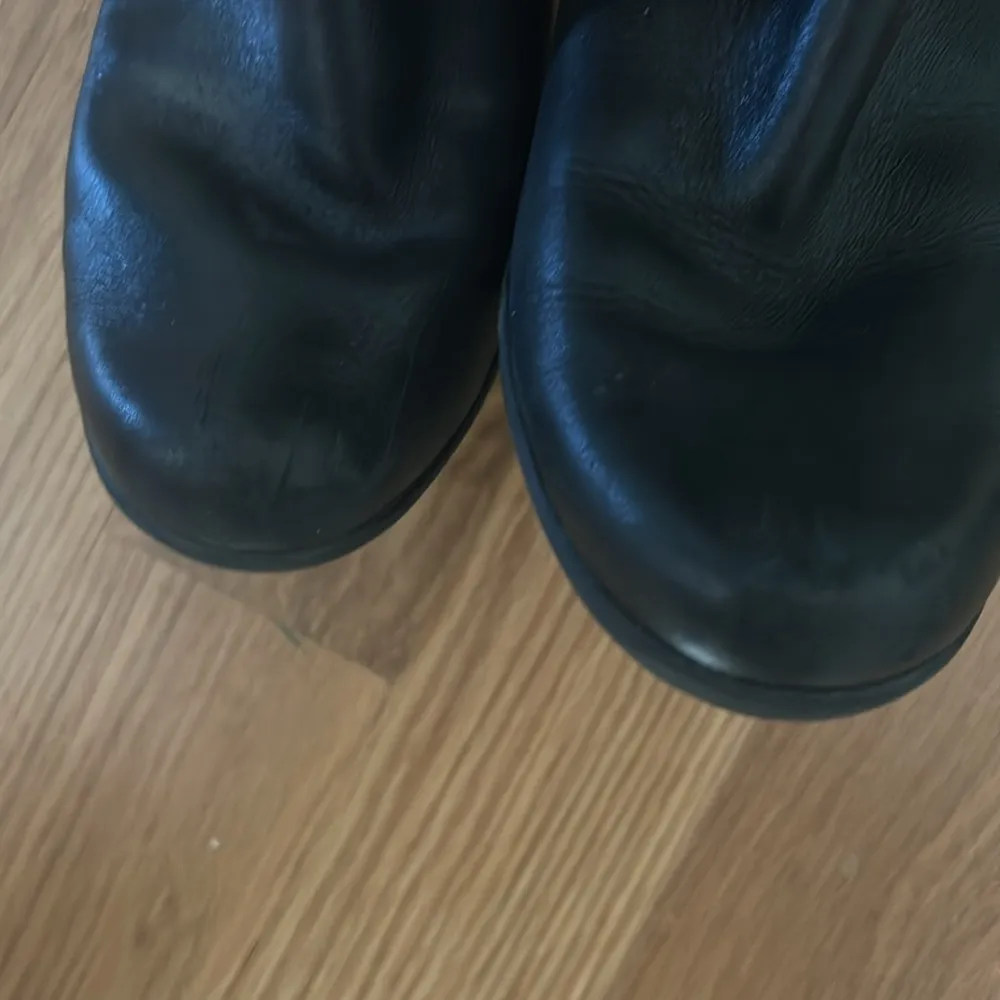 Clarks Malia Poplar Extended Calf Riding Boots Black Leather Heeled Boots Size 8 - Image 5