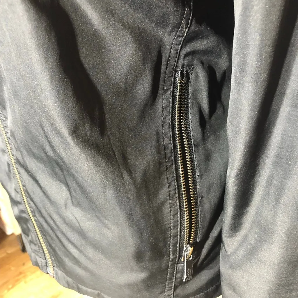 Kenneth Cole Reaction Moto Jacket Waterproof Zipper Front Pocket Black sz XL - Image 11