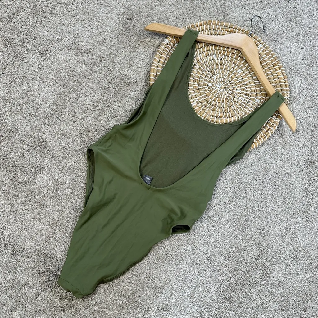 Aerie Women’s Shine Birthday Super Scoop Cheekiest One Piece Swimsuit in Green S - Image 7