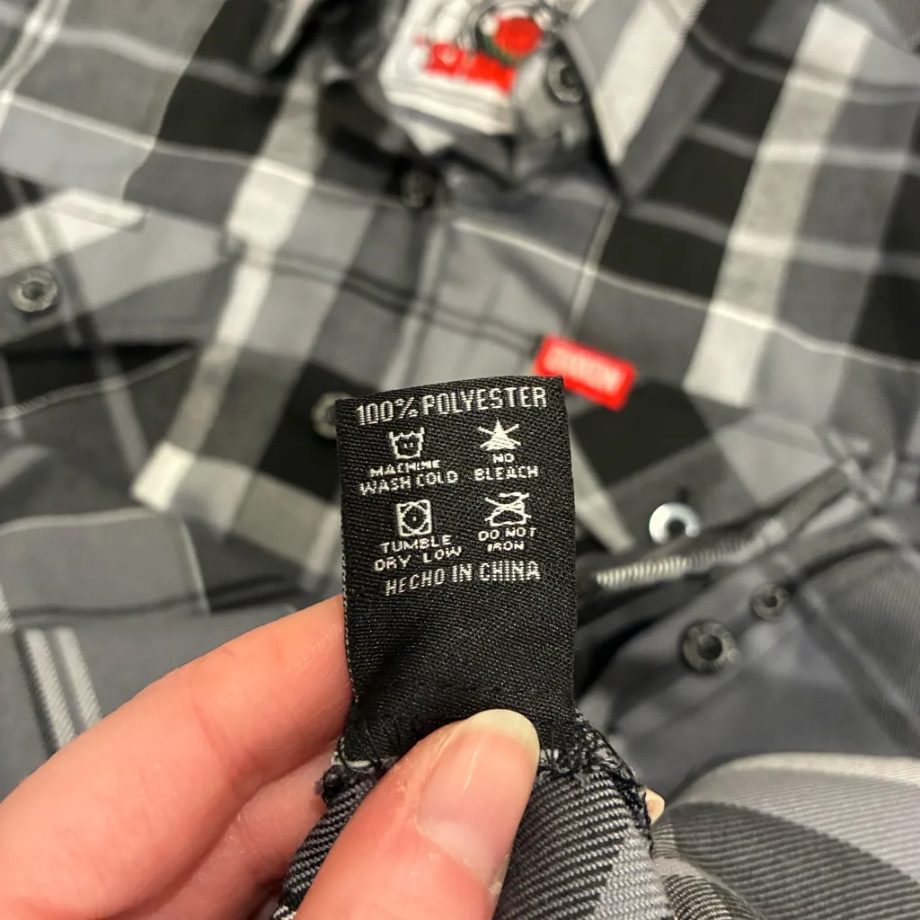 Dixxon Ishmael Women’s Flannel Long Sleeve Button Down Shirt Size S Black - Image 5