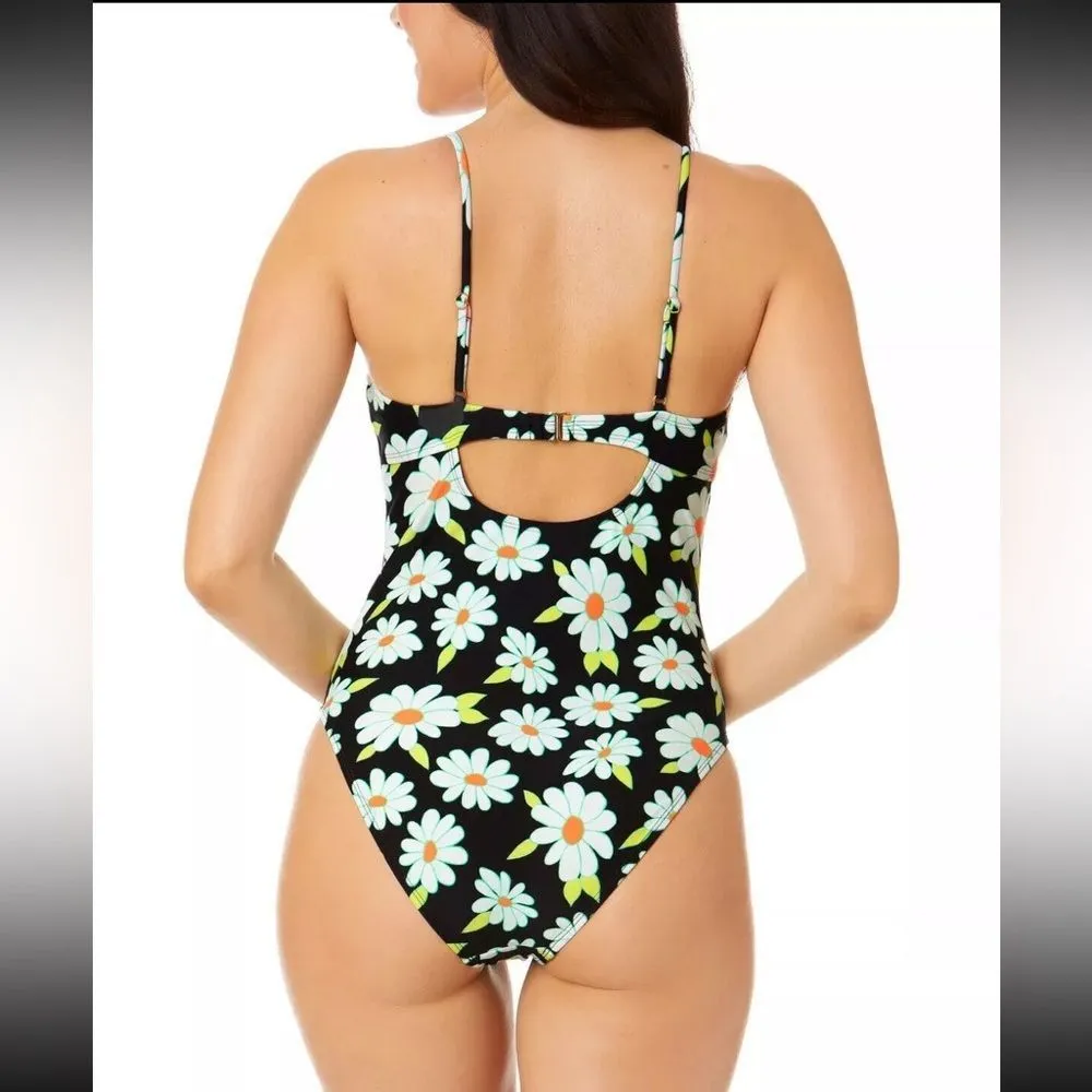 Salt & Cove Macys black floral swim suit‎ NWT Juniors Large - Image 2
