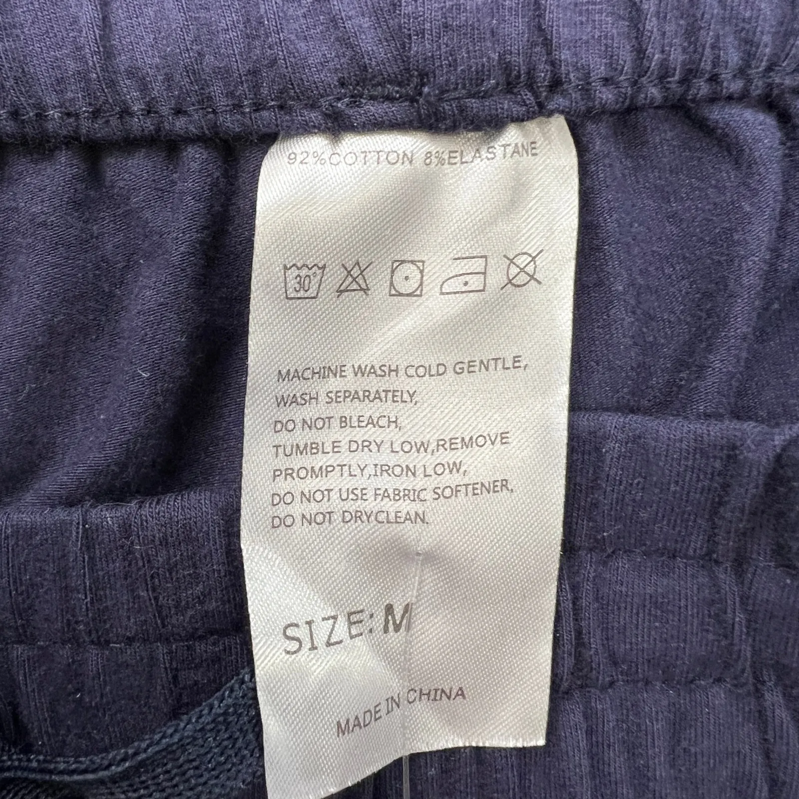 Santiny Lounge‎ Pants Drawstring Knit Casual Cropped Blue Size Medium - Image 4