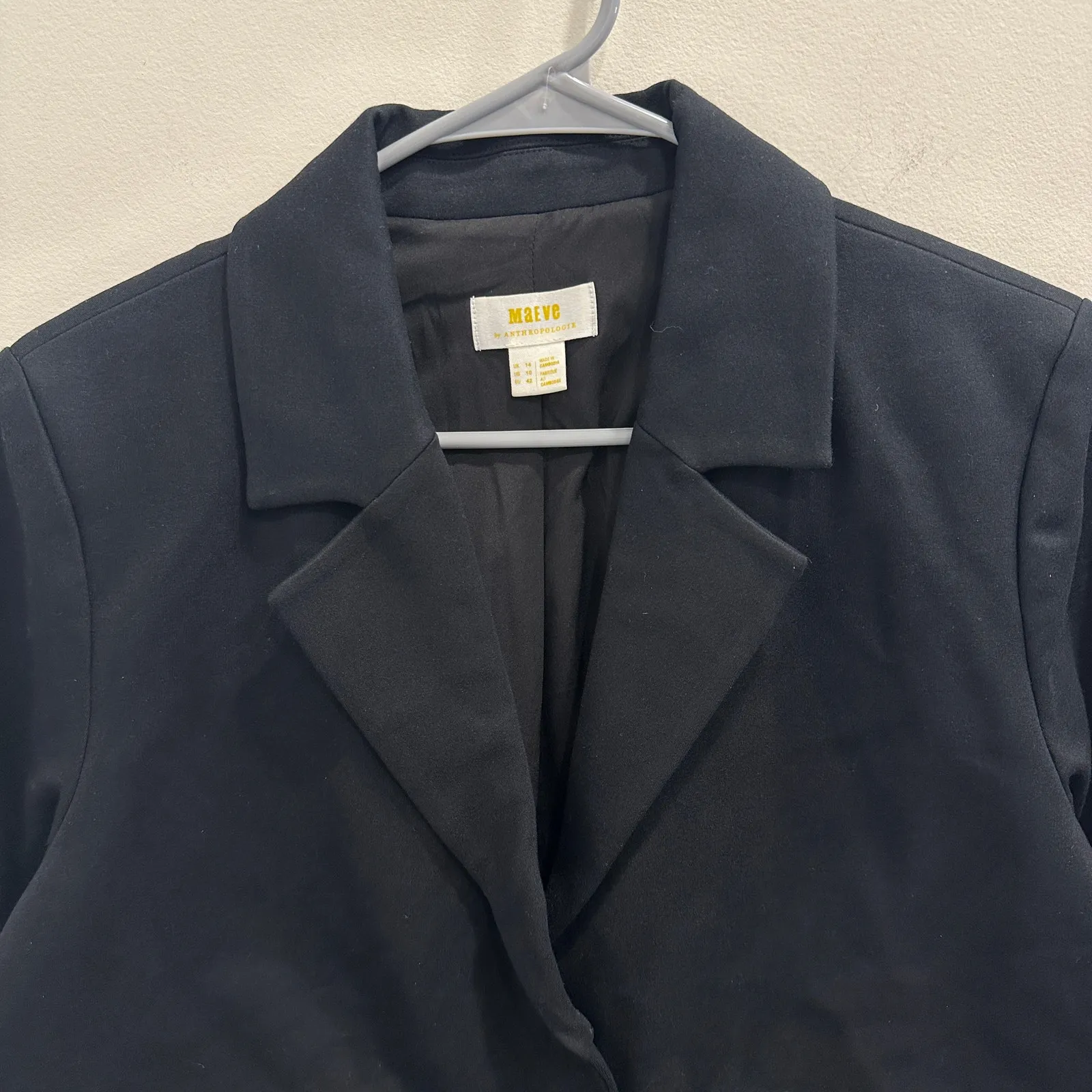 Maeve Anthropologie Black Shrunken Swing Ponte Jacket Size 10 Career Minimalism - Image 4