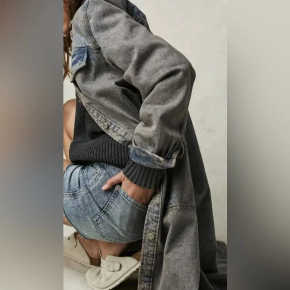 🆕 FREE PEOPLE | ANNA LOU DENIM DUSTER MAXI LONGLINE JEAN JACKET | SIZE: M - Image 4