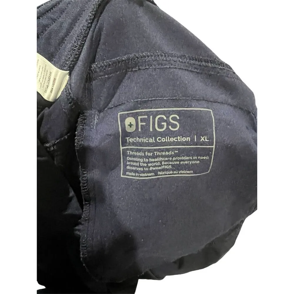 FIGS Women's XL Blue Scrub Pants Workwear with Drawstring - Image 3