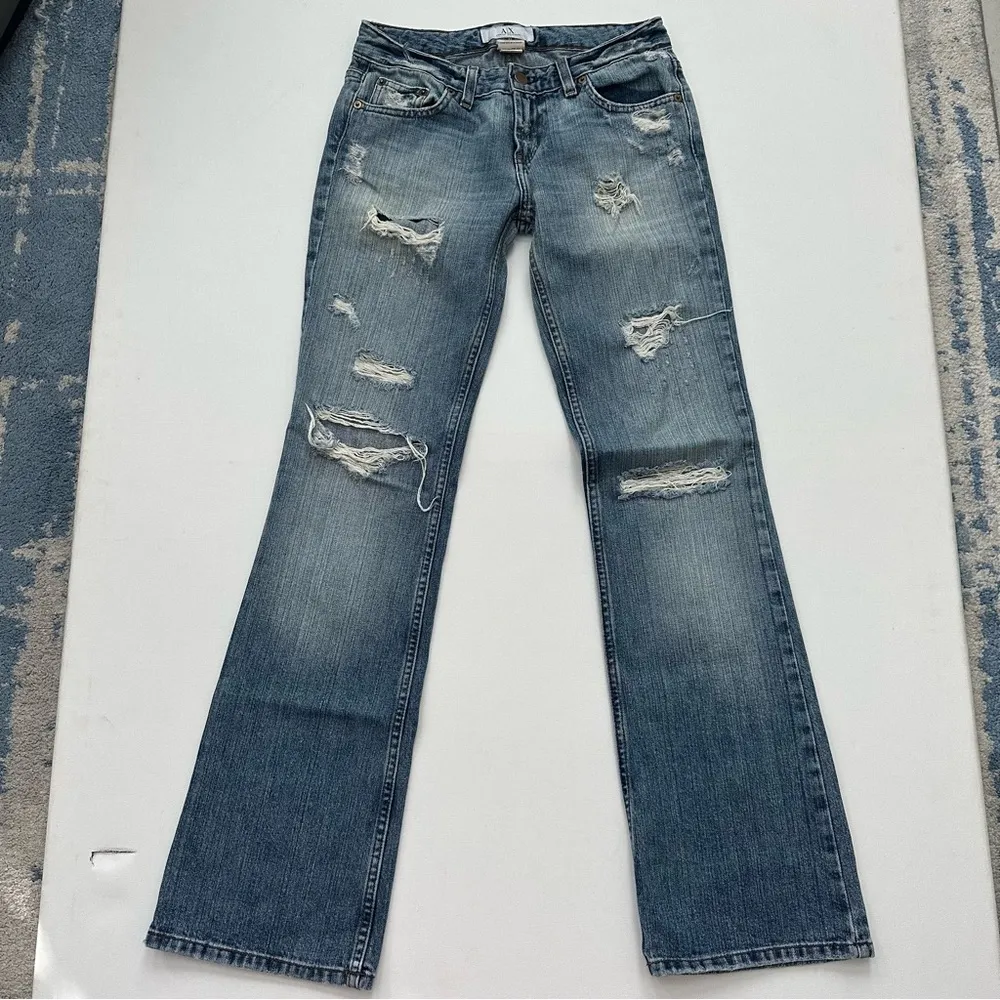 Armani Exchange  Women’s Distressed Bootcut Jeans Size 2 R - Image 6