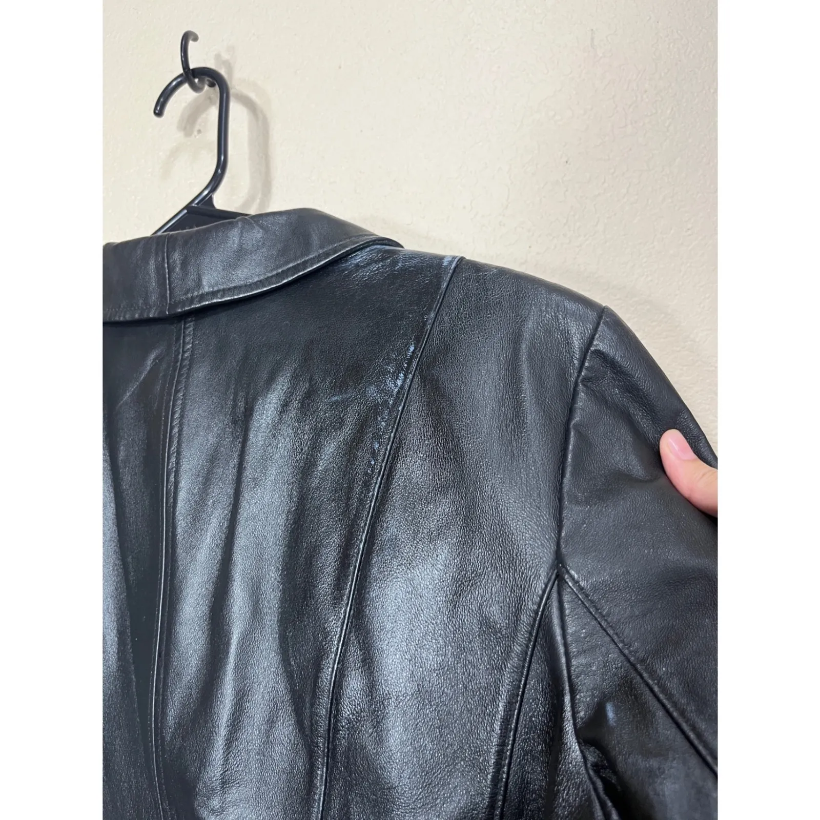 Vintage East 5th Black Genuine Leather Zipper Front Jacket Women's Medium - Image 10