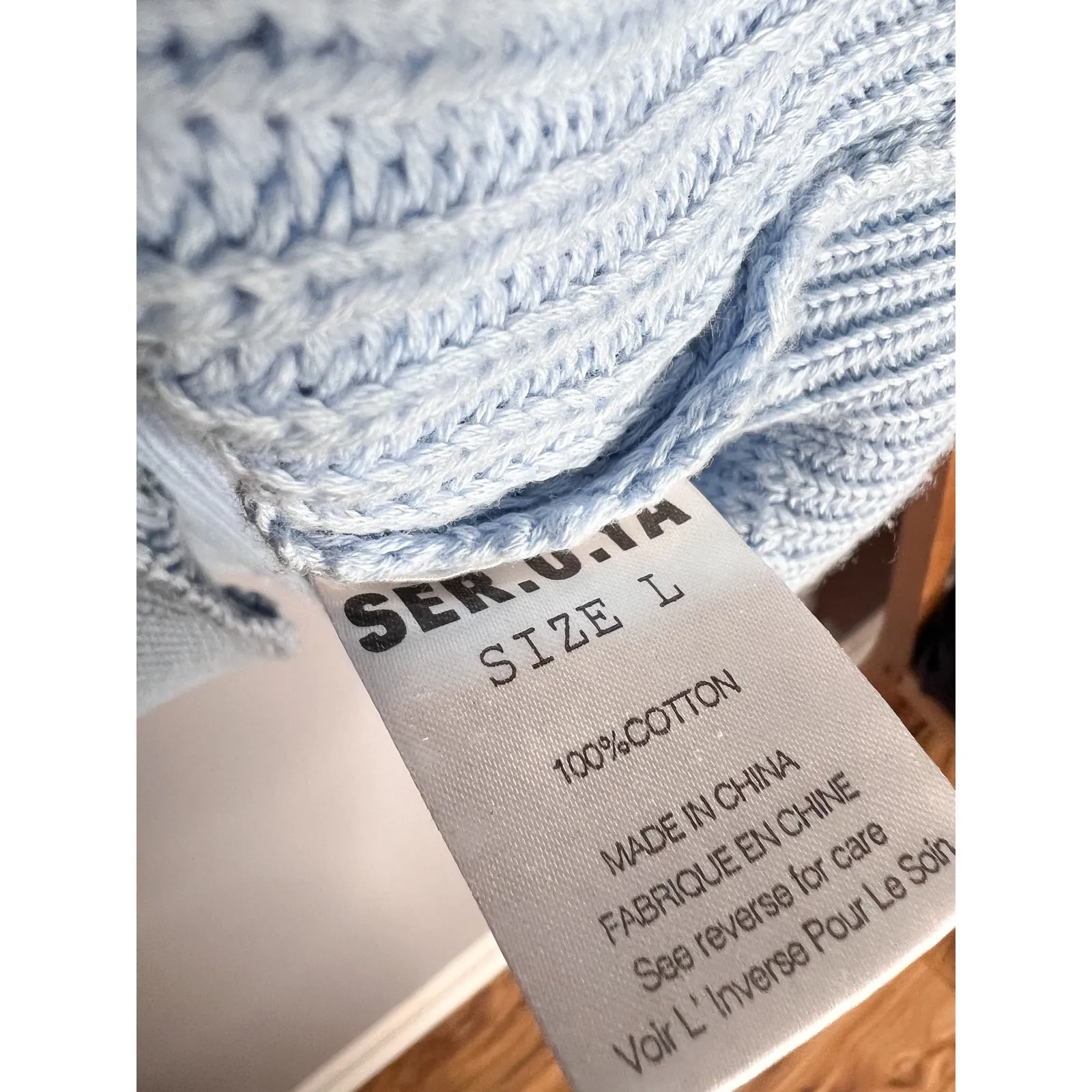 SER.O.YA Syd Seater Sky Blue Size Large Distressed Cropped - Image 6