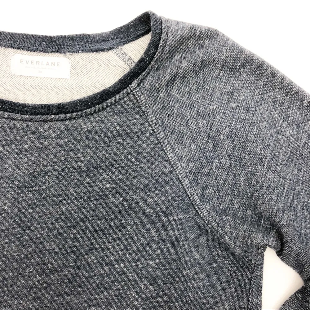 Everlane The Crew Sweatshirt: Marled Navy Blue - Image 10