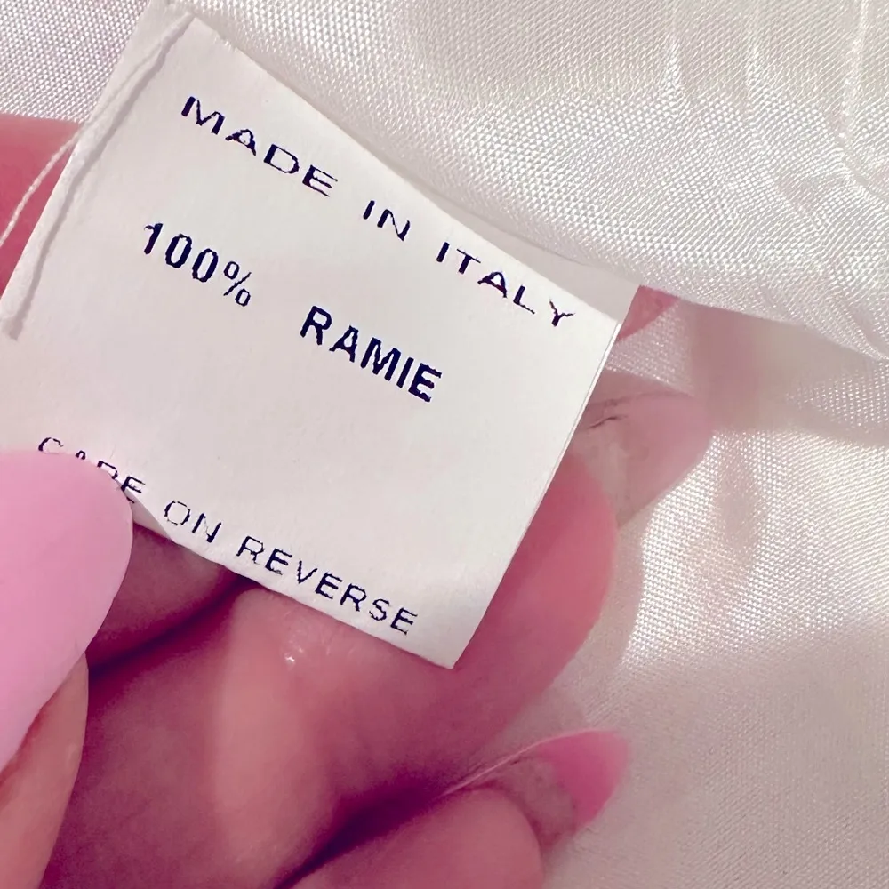 BIELLA COLLEZIONI LINEN MARIA LUISA B CROP POLKA DOT WHITE PINK BLUE BLAZER 42 Size 6 - Image 10